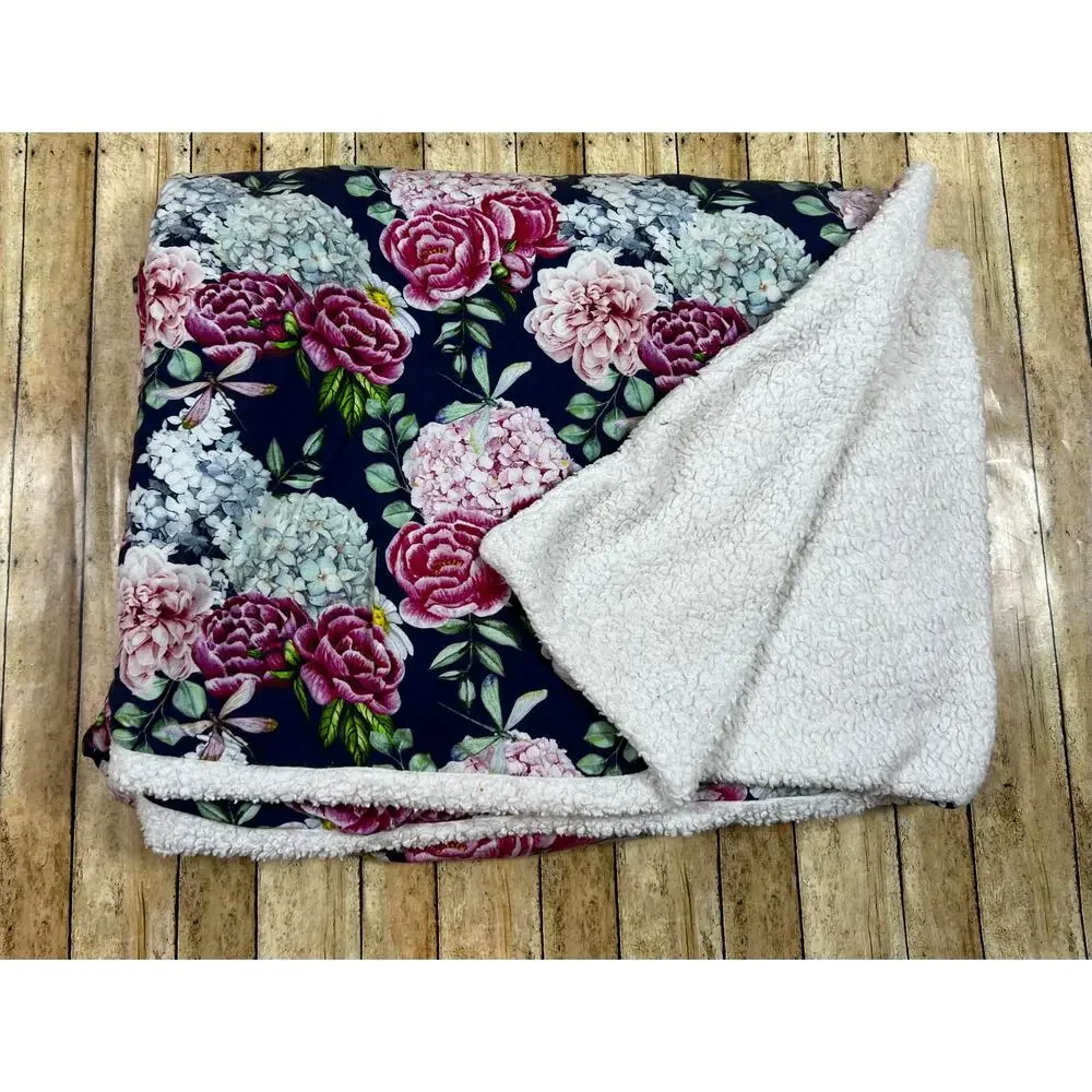 Posh Peanut Hayley Floral Luxe Plush Patoo Bamboo Blanket 60x40